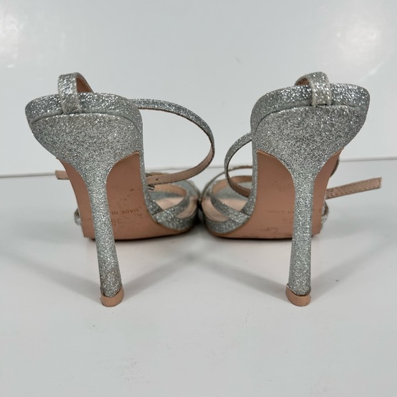 Silver sparkly strappy heels, 36/Size 6, ankle straps, Party Cocktail Wedding - Picture 4 of 8